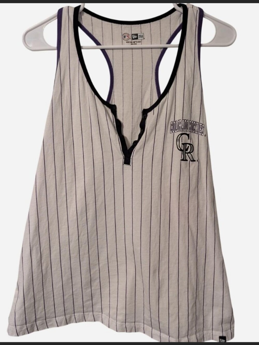 Rockies Baseball Colorado New Era MLB Genuine Merch Pinstripe Tank Top, Size XL